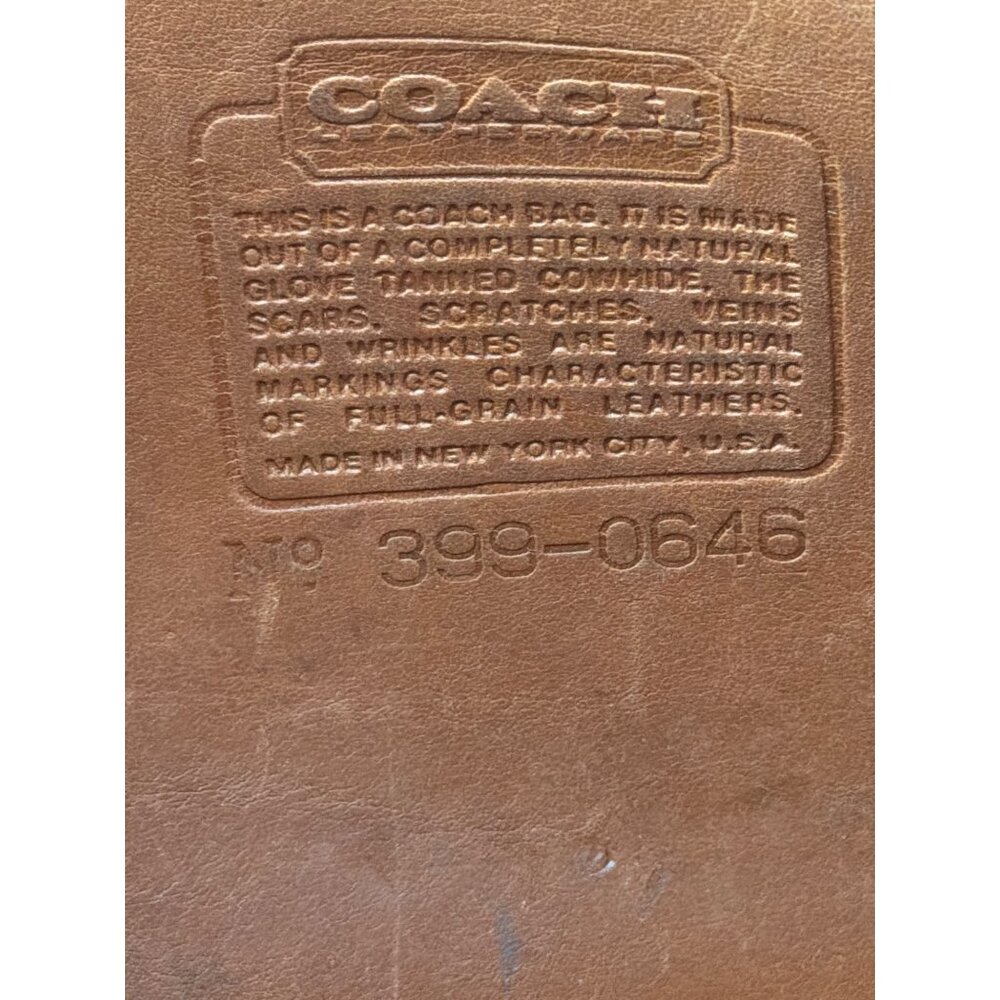 1970s 80s Coach 399-0645 Glove Tanned British Tan Marketing Tote Bag NYC w/FLAWS - Picture 7 of 15